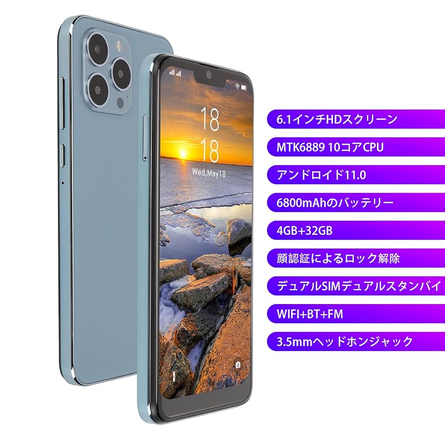 Androidスマートフォン　i11 Amazon.com: FOXIONO SmartphoAndroid 6.11 inch Screen，E88